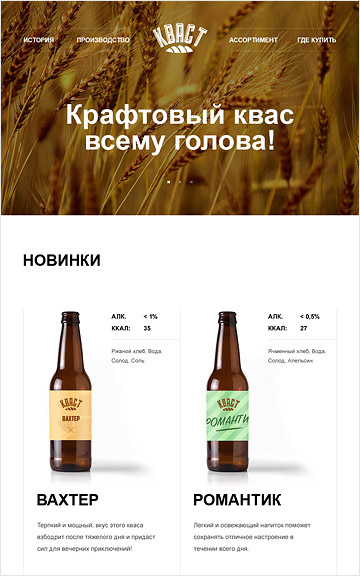 Макет сайта Кваст